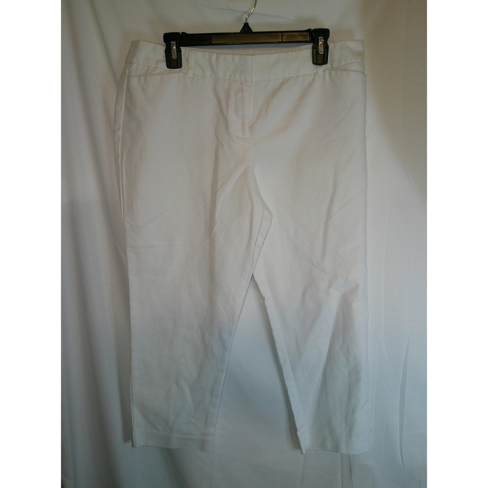 Liz Claiborne Career Emma Classic White Cropped Pants Petite Size 14P